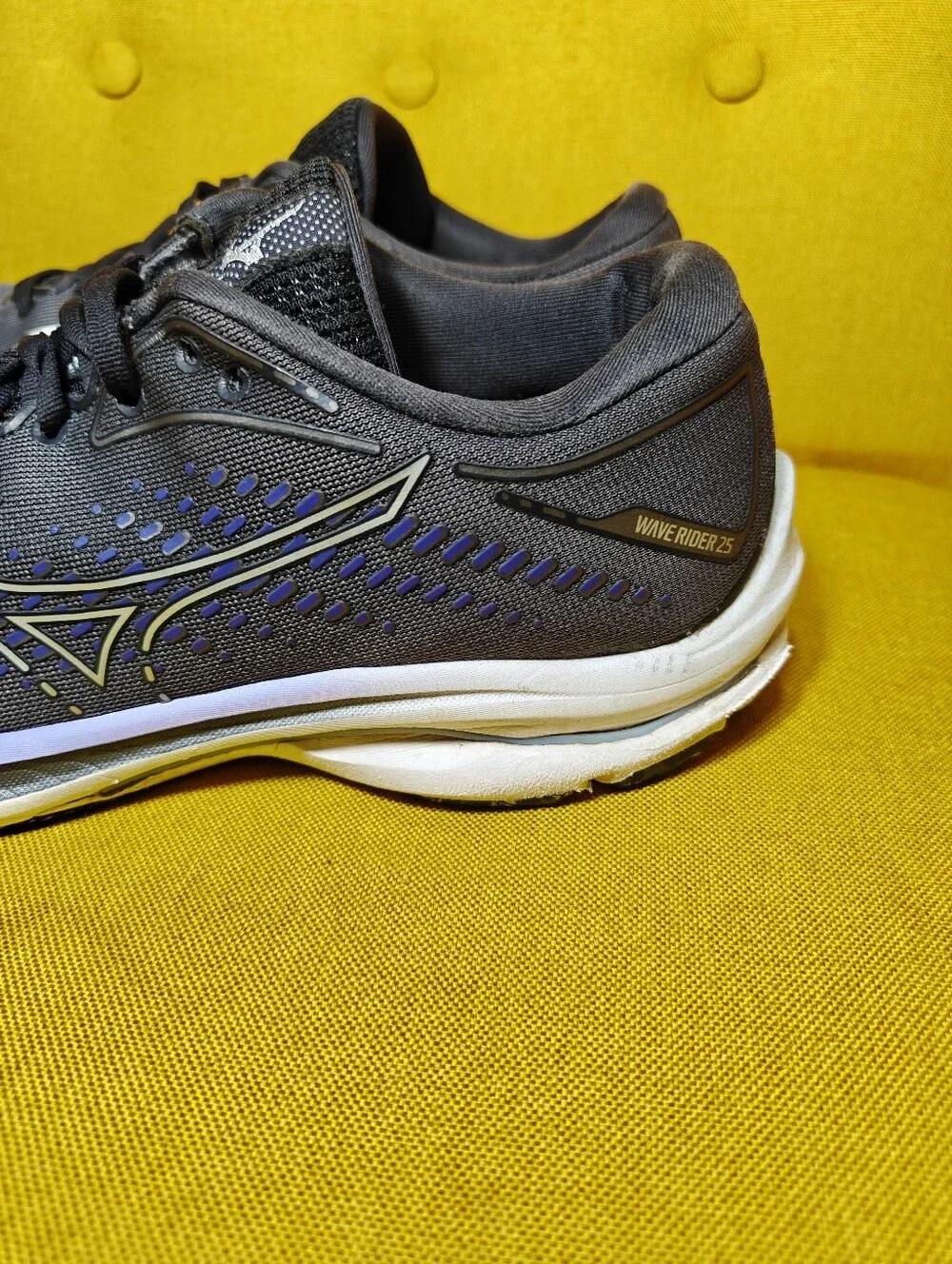 Mizuno Wave Rider 25 Gray Purple Running Sneakers Womens Shoes Size 10.5